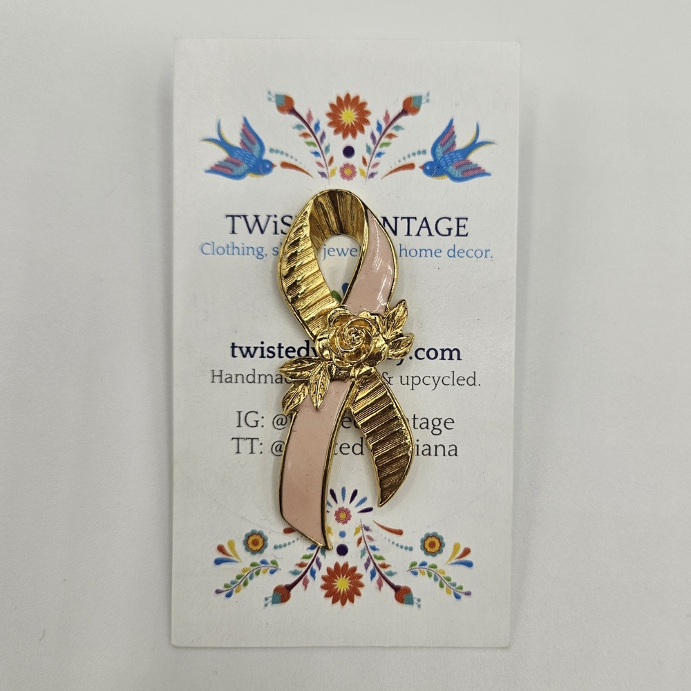 Vintage AVON Pink Ribbon Pin Breast Cancer Awareness
